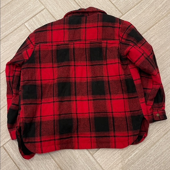 Maurices Red and Black Plaid Shacket - Picture 4 of 4